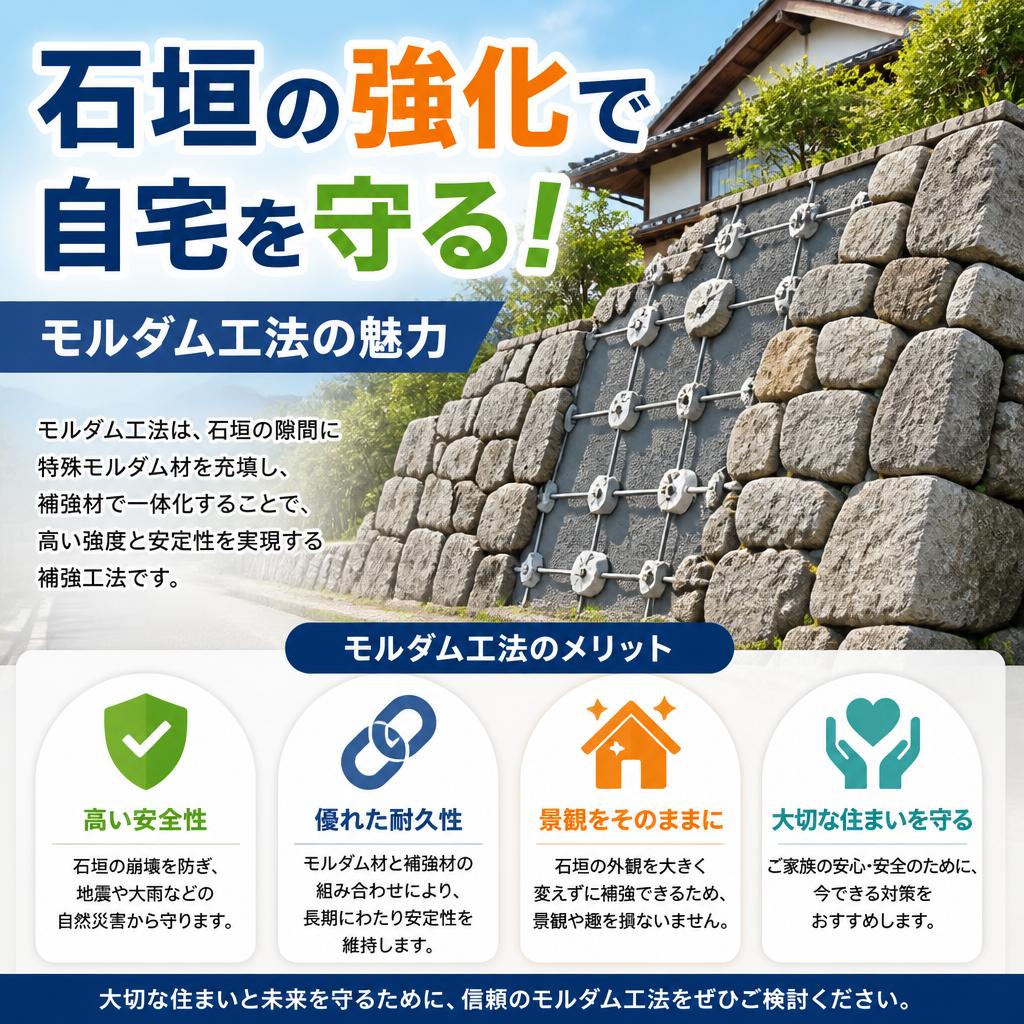 石垣の強化で自宅を守る！モルダム工法の魅力